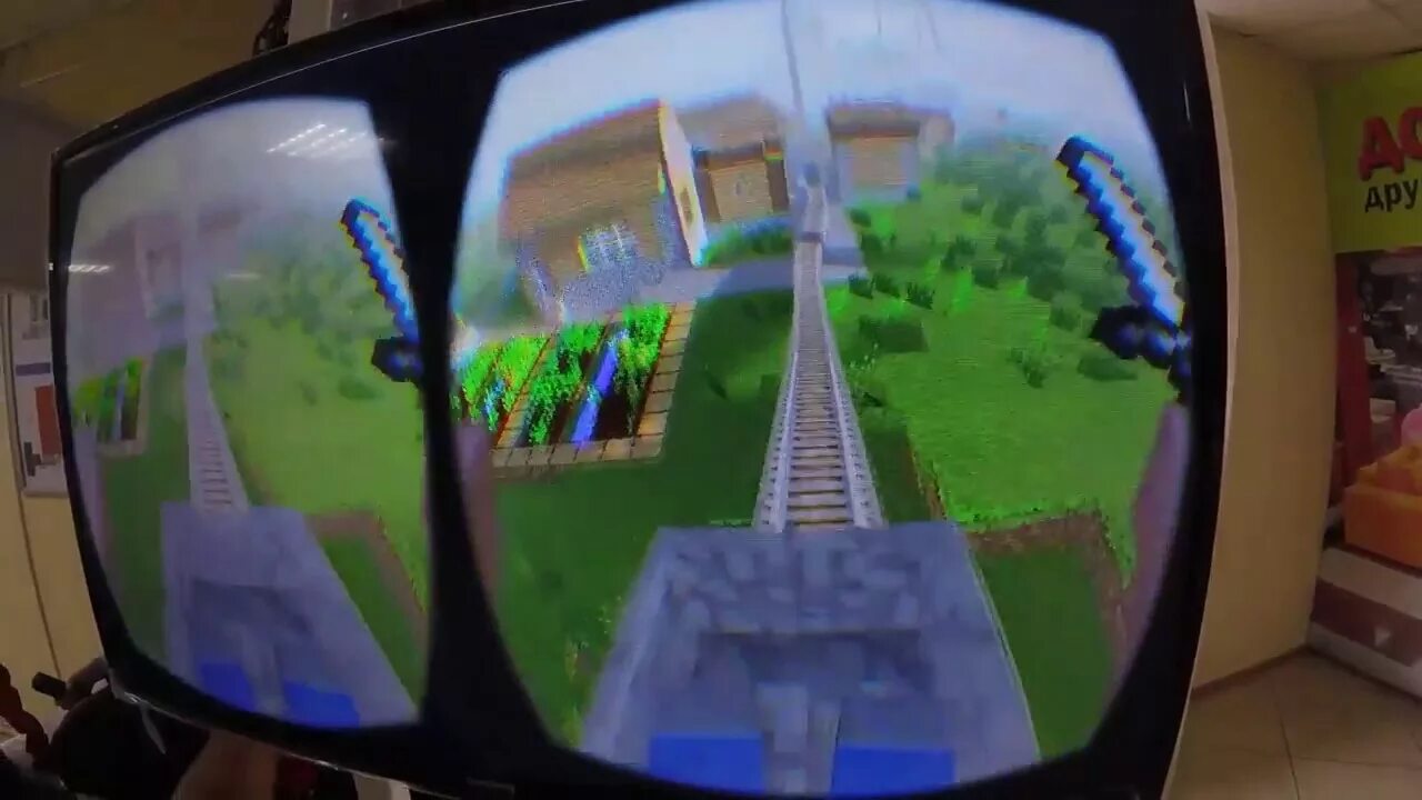 3д видео для очков виртуальной реальности смартфона. Очки виртуальной реальности с игрой майнкрафт. Три д очки виртуальная детские. Майнкрафт для очков виртуальной реальности.