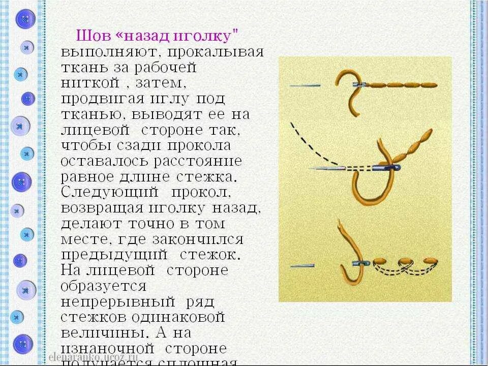 Схема выполнения шва назад иголка. Шов назад иголка схема. Как сшить шов назад иголку. Технология выполнения шва назад иголку. Выполнение шва назад иголку пошагово.