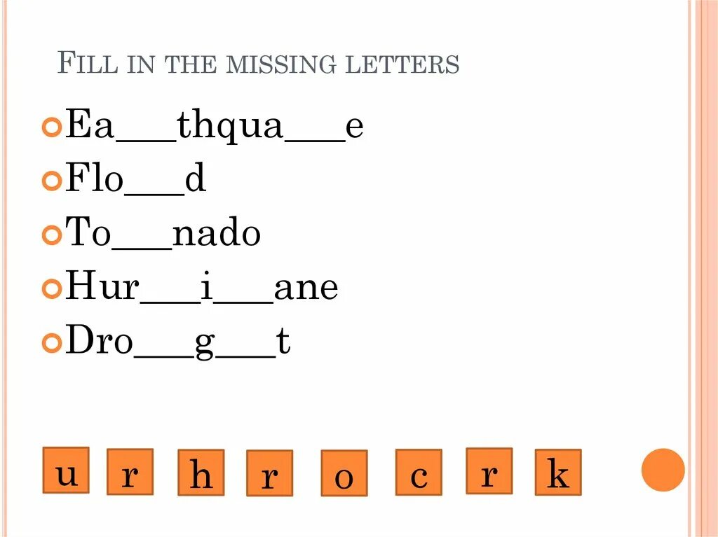 1 fill in the missing words