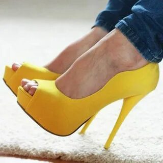 Heels Women's Sandals Women Sexy High Heels Ladies Yellow Samara Yello...