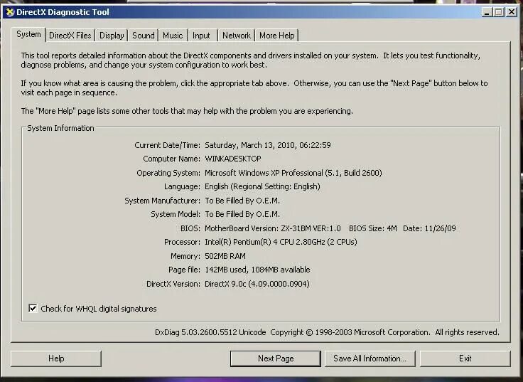 Directx версии 9. Dxdiag Windows 10. Версия DIRECTX: 10. Microsoft DIRECTX R. .X DIRECTX файл.