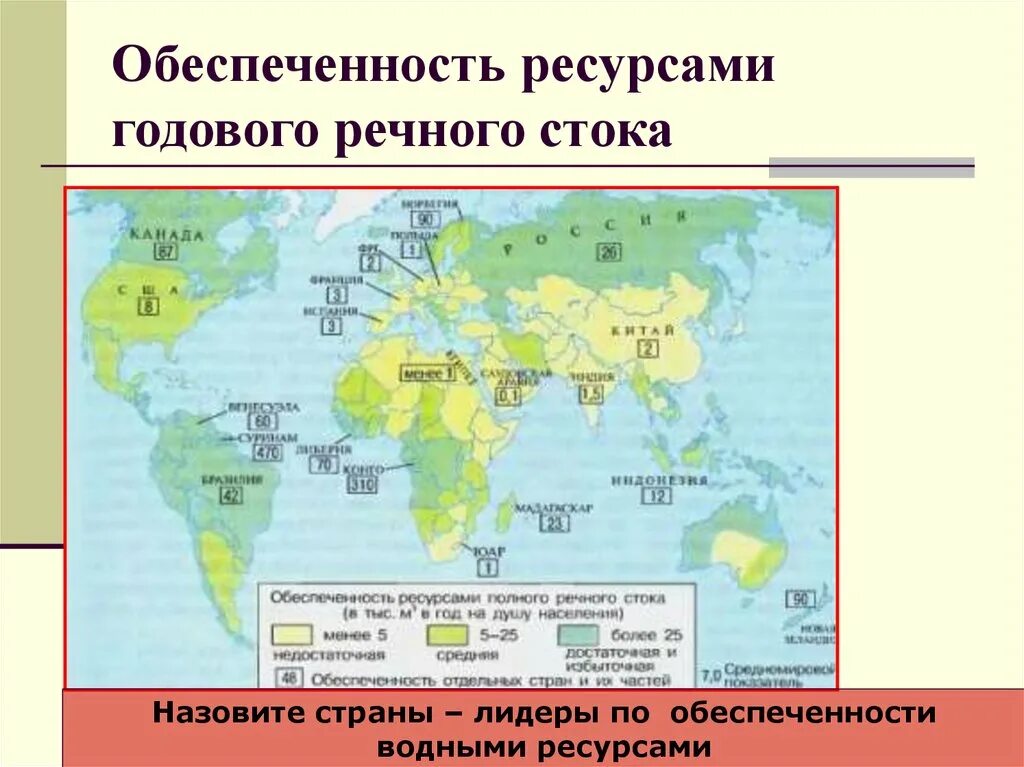 Обеспеченность ресурсами. Страны по обеспеченности водными ресурсами. Страны Лидеры водных ресурсов. Обеспеченность стран водными ресурсами.