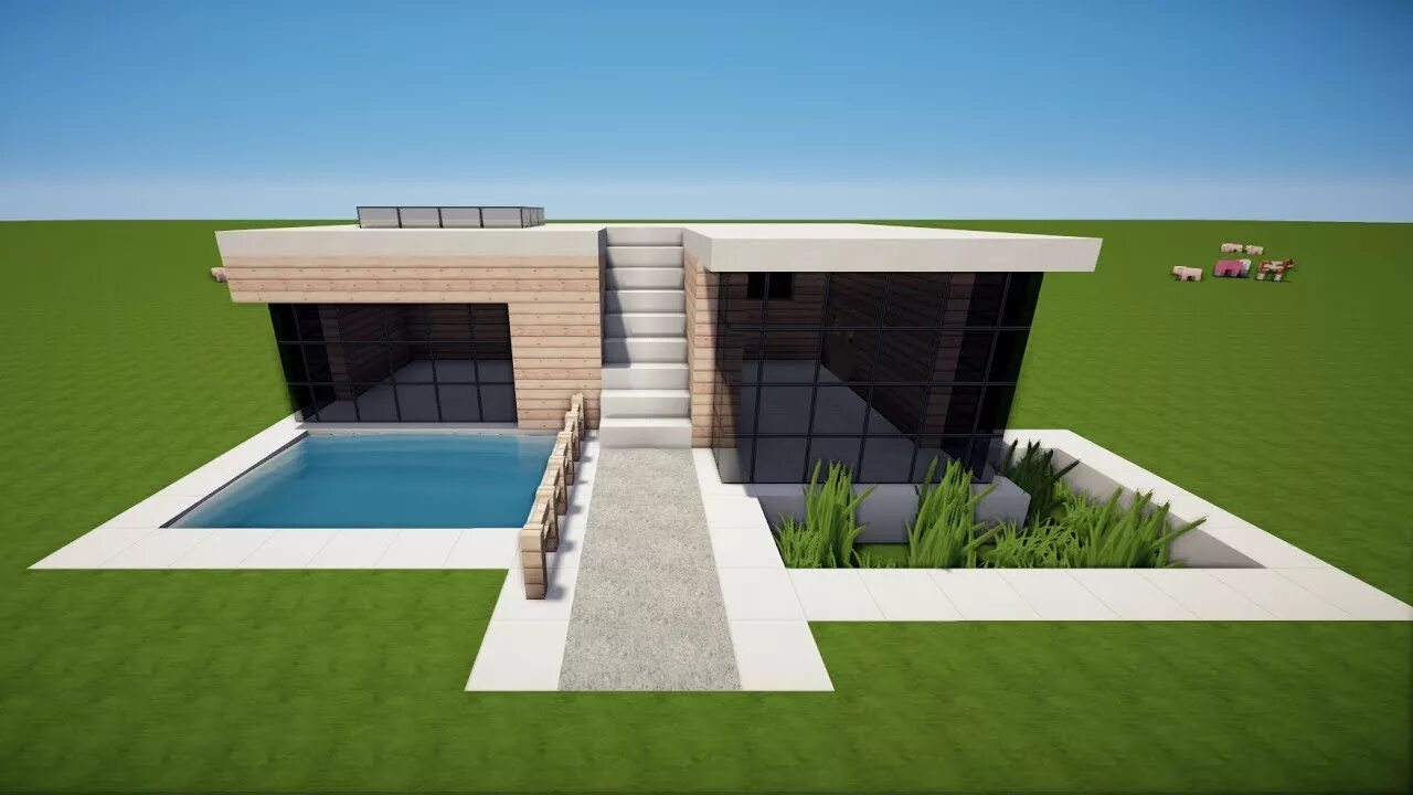Minecraft modern house tutorial. Модерн хаус из дерева майнкрафт. modern house minecraft.
