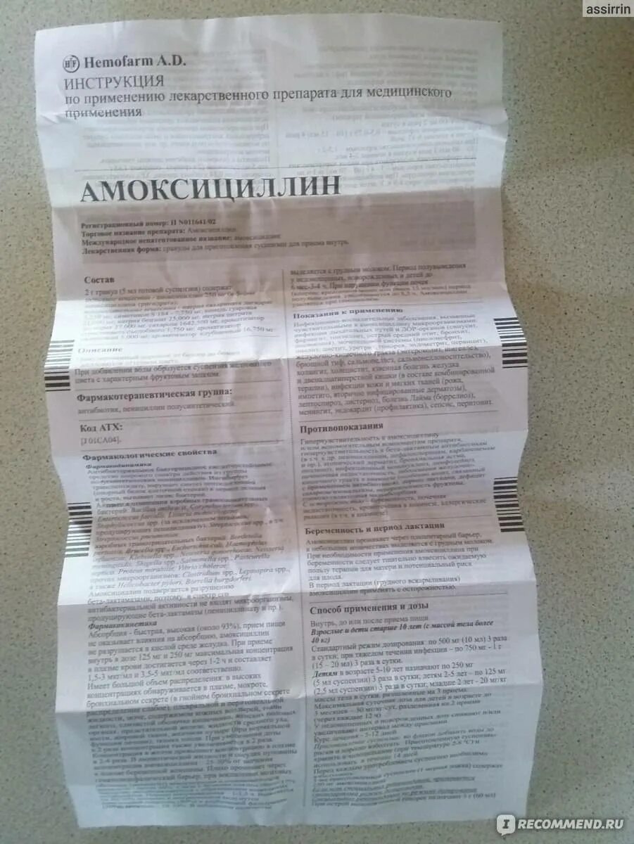 Аналоги амоксициллина инструкция по применению