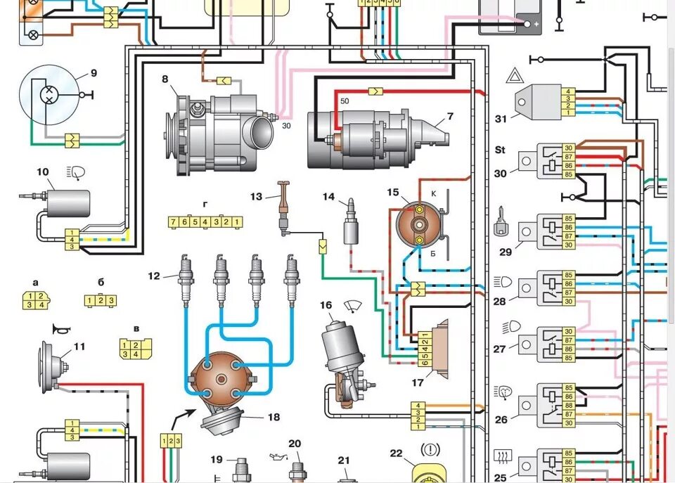 Электропроводка уаз буханка. УАЗ Буханка 2206 схема электрооборудования. Реле стартера УАЗ Буханка 402 двигатель. Электрооборудование зажигания УАЗ 3303. Схема электрооборудования УАЗ Буханка карбюратор 402 двигатель.