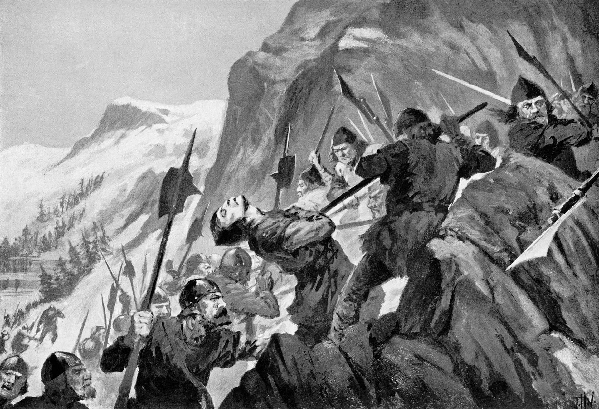 Битва при Моргартене в 1315 году. Швейцарская баталия. Швейцарская пехота. Баталия швейцарской пехоты. Огнестрел против рыцарей 8