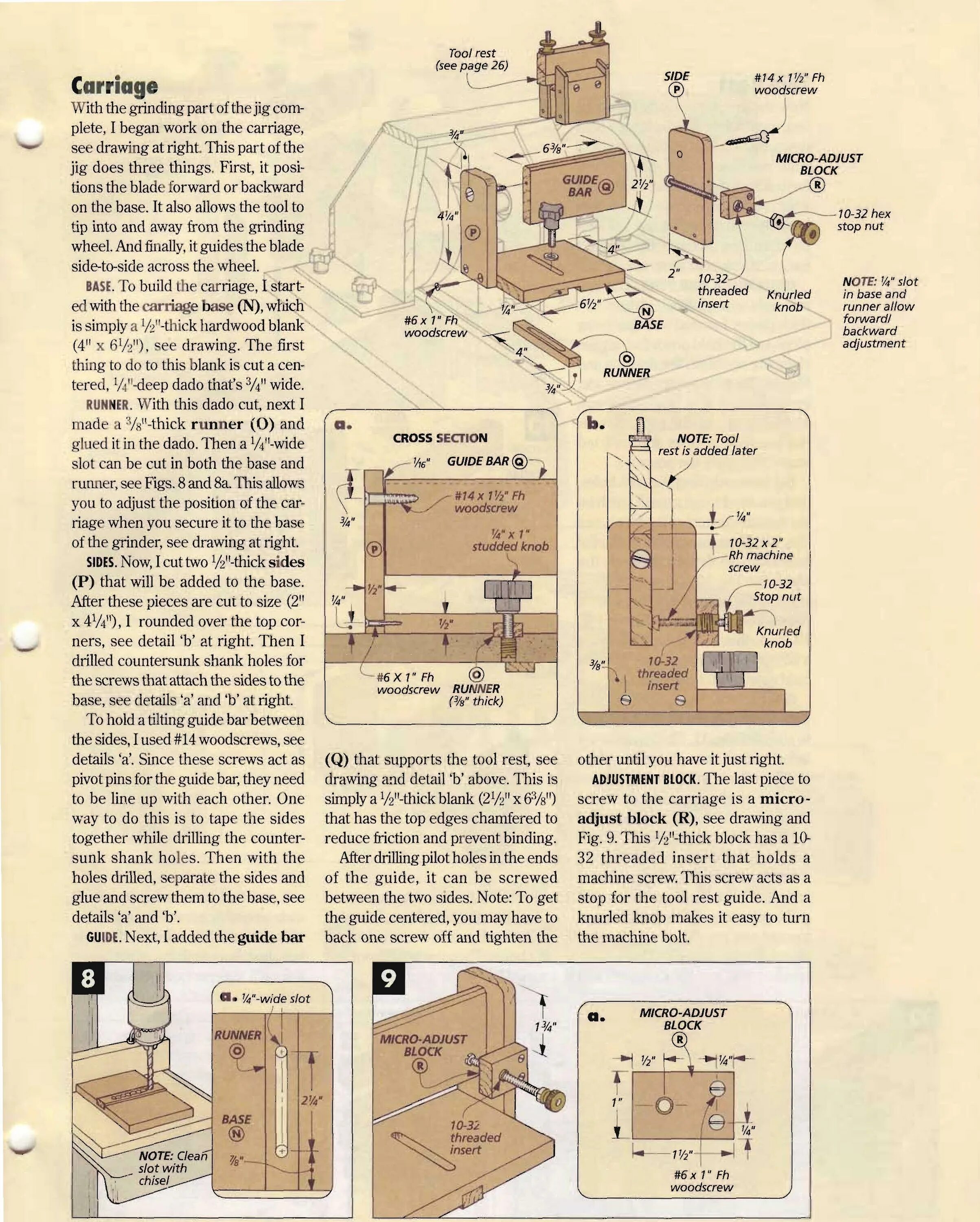 Rest guide. Drilling tool rest.