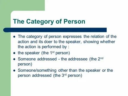 Person of verb
