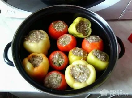 Перцы фаршированные с мясом в кастрюле