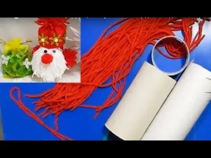 Гномик из туалетной втулки и ниток