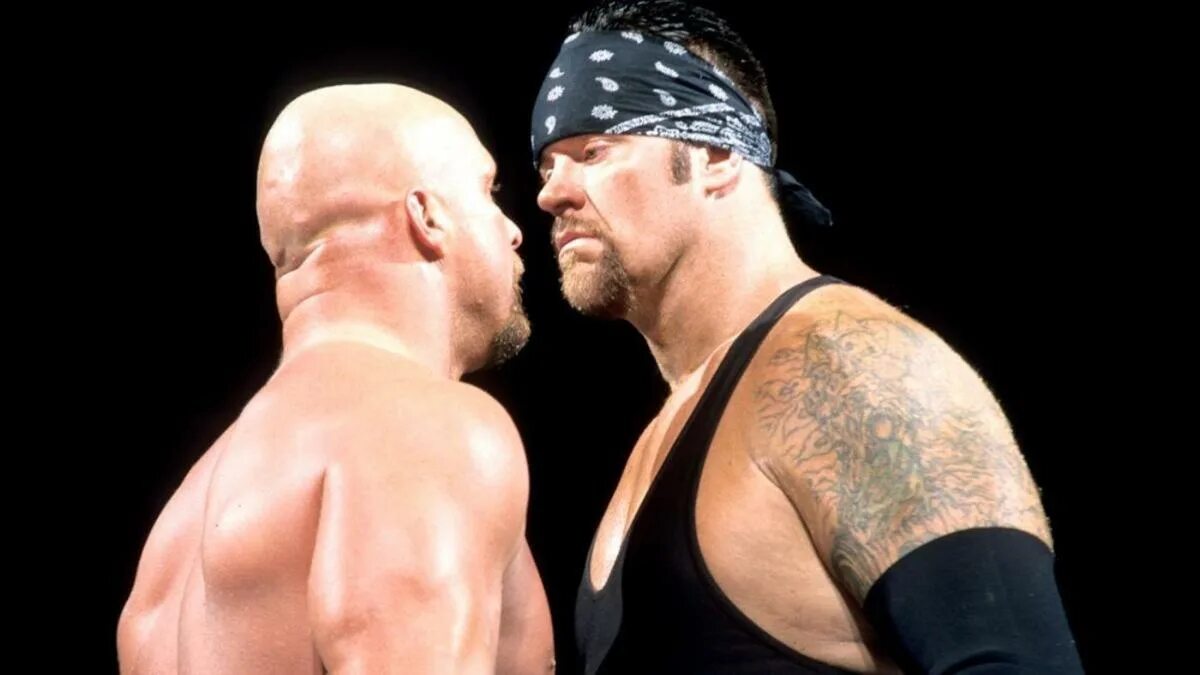 Steve vs stone. Стив остин против. stone cold steve austin vs undertaker. гробовщик и стив остин. стив остин против брока леснара.