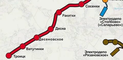 Станции троицкой линии на карте