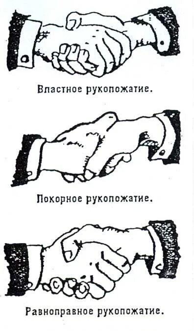 Подавать руку ладонью вверх