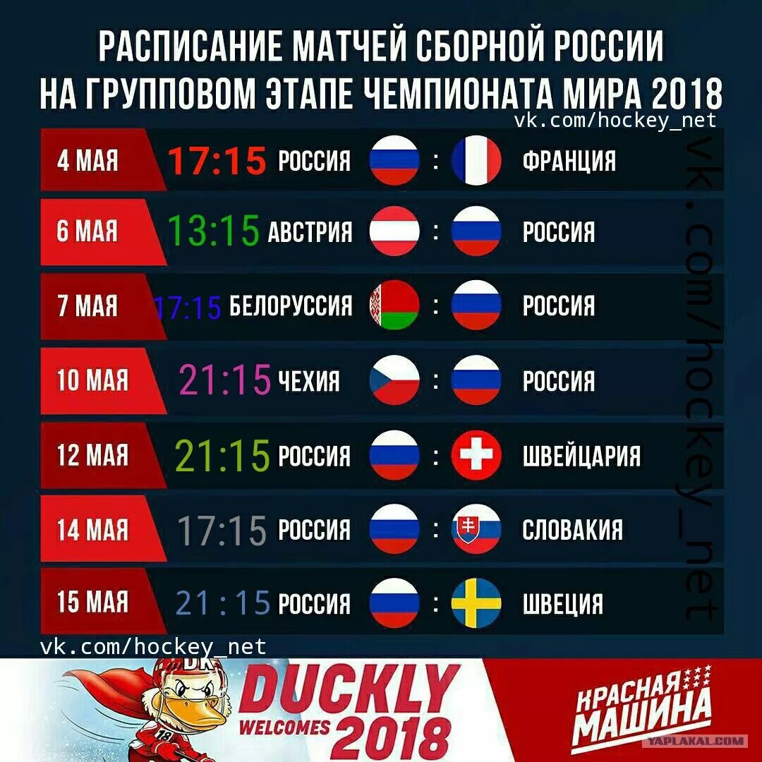 Расписание ближайших матчей россии