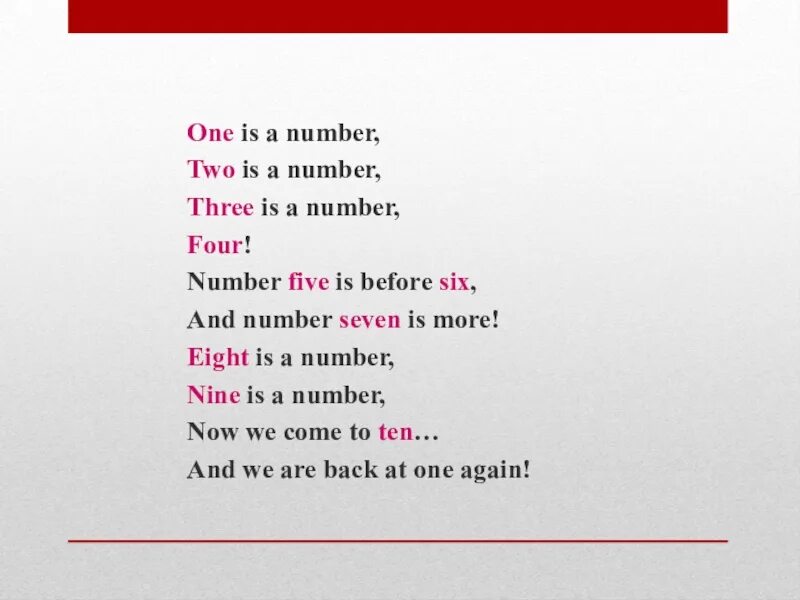 One s a number. Number is or are. One and one is two. Write the next number Five two как зделать. Two is one one is none.