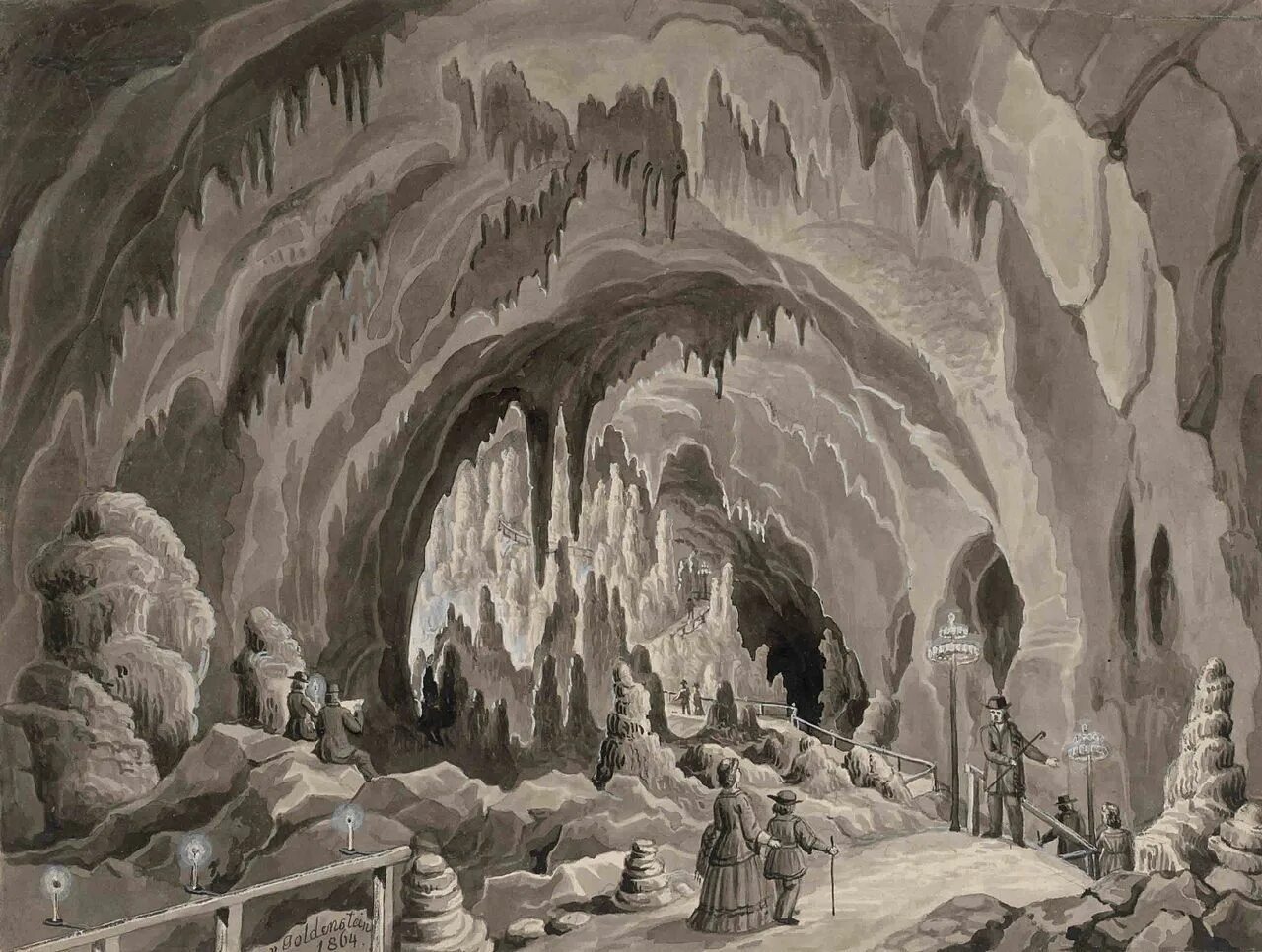 В пещере горного короля. Пещера рисунок. Пещера акварель. В пещере горного короля рисунок.