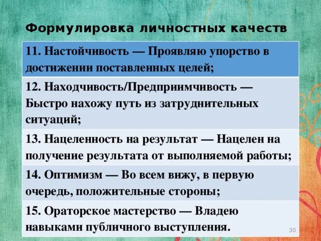 Формулировка личностных качеств. Для личностных достижений. Личные качества и достижения. Личностные качества для достижения цели.