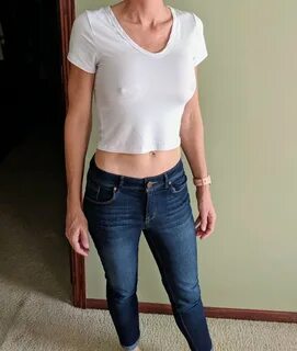 My braless wife.