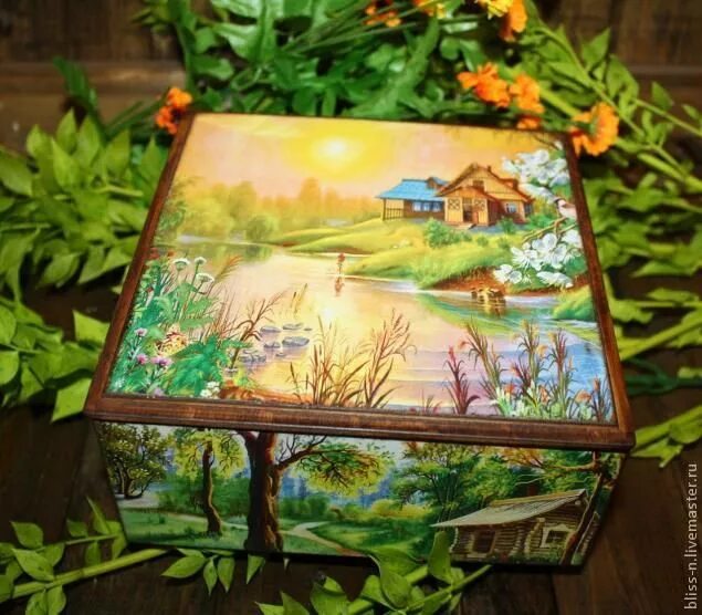 Painting box. Декупаж времена года. Шкатулка времена года. Разрисовать коробку. Шкатулка "времена года" для мужчины.