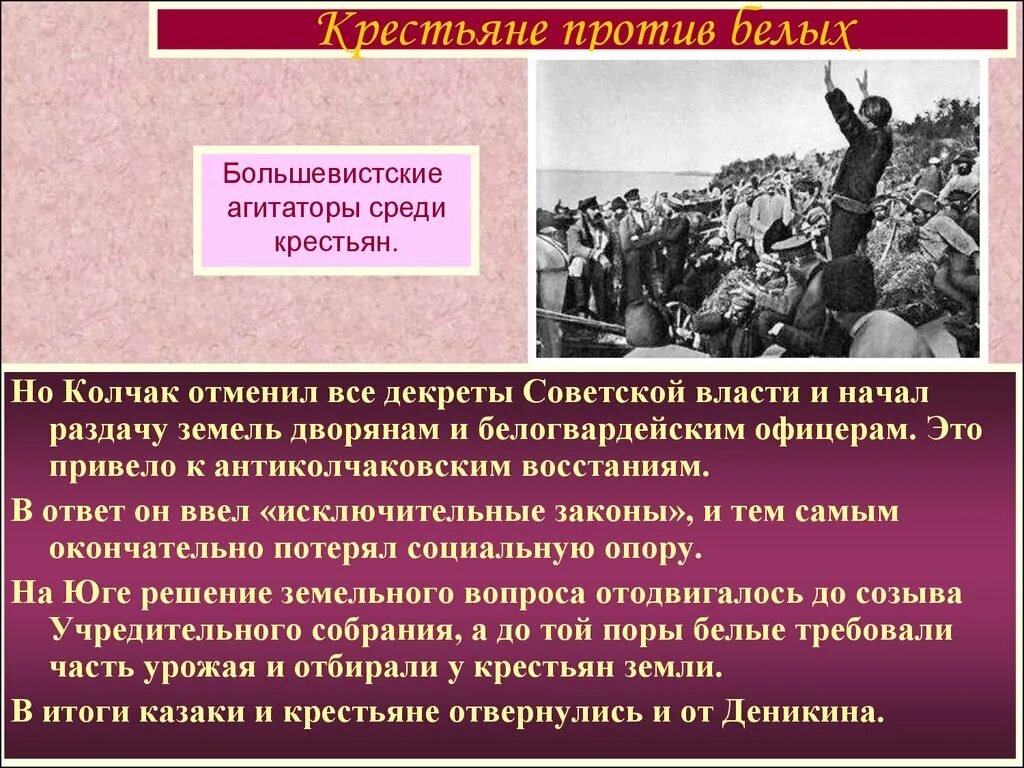 Какую цель достигает ис агитатор. Колчак цели. большевистские агитаторы среди крестьян. восстание крестьянства против большевистской.