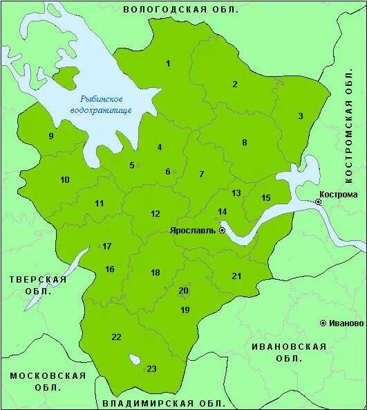 Карта Ярославской области с районами. Границы Ярославской области на карте. Карта муниципальных районов Ярославской области. Ярославская область границы. Северные районы ярославской области