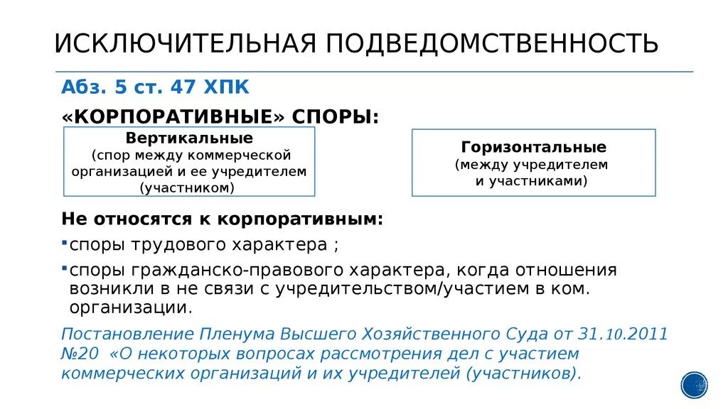 Подведомственность споров арбитражным спорам. Подведомственность это. Исключительная подведомственность. Подведомственность корпоративных споров. Подсудность экономических споров.