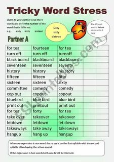 Word stress writing