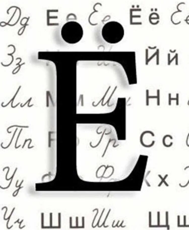 Е в ж в россии. Изображение буквы ё. Буква е. День рождения буквы ё. Необычное изображение буквы е.