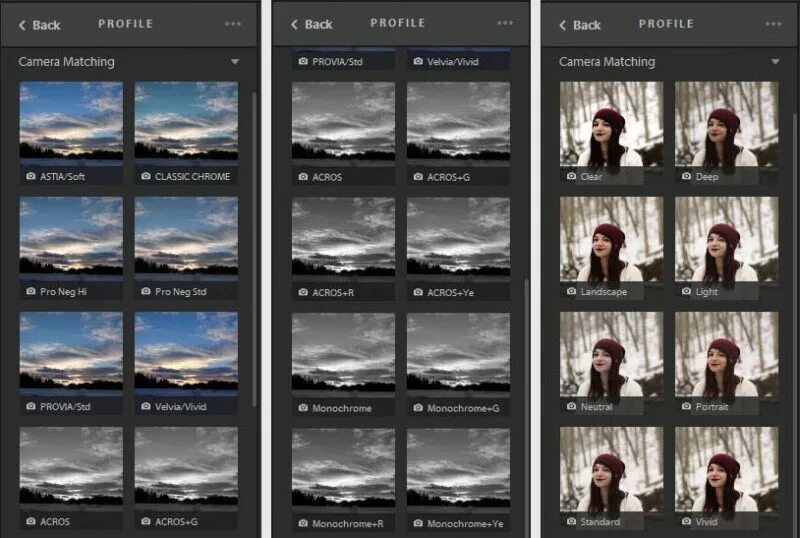 Camera profiles