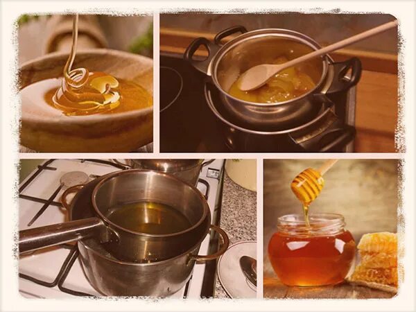 Мед на водяной бане. Растопка меда на водяной бане. Паровая баня для меда. Расплавленный мед.