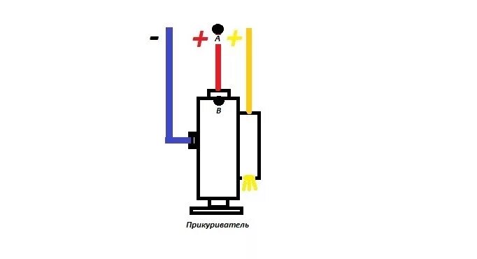 Подсветка прикуривателя ВАЗ 2108, 2109, 21099, схема
