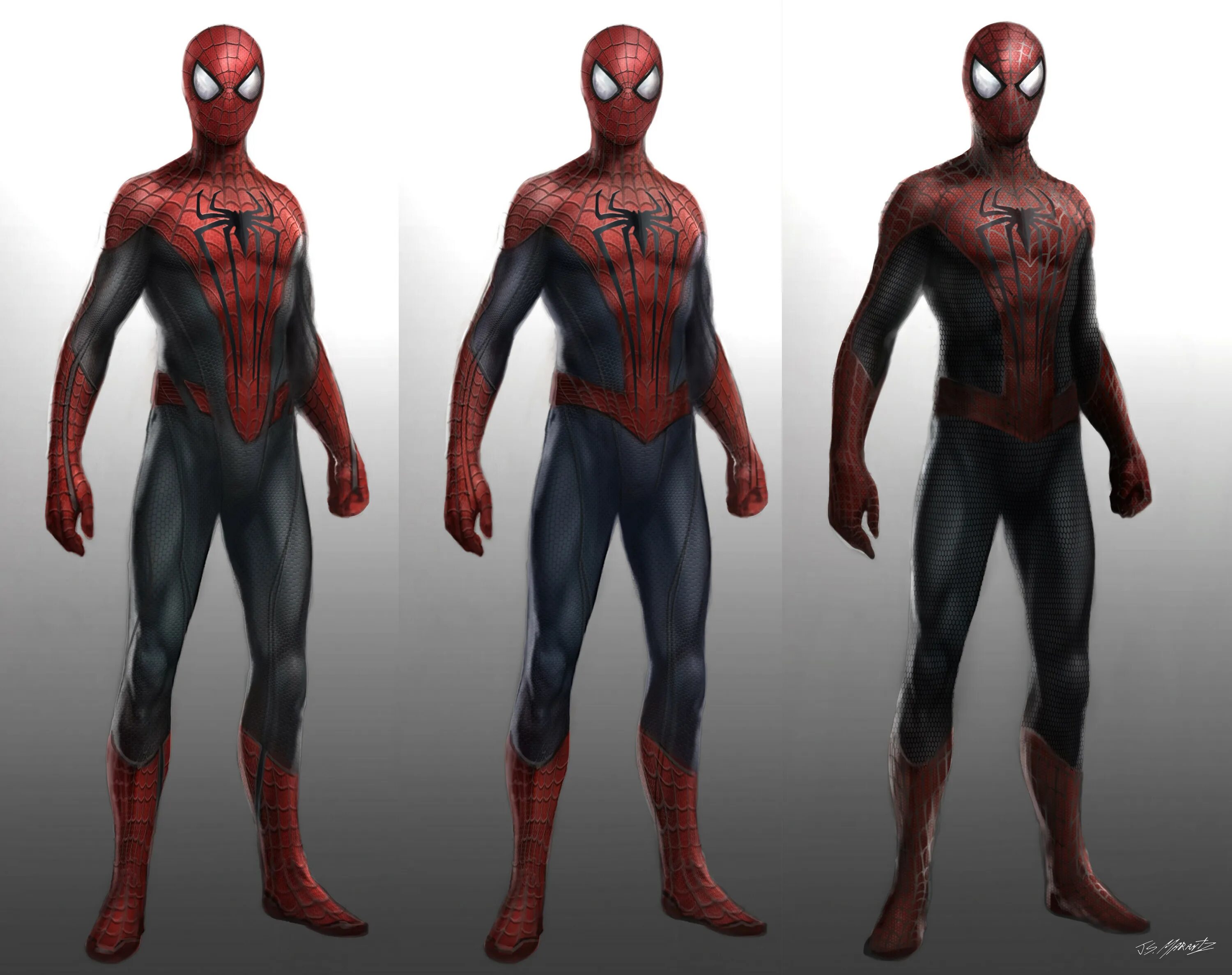 Новые костюмы человека паука 2. Spider man 2 Марвел костюмы. Костюмы человека паука Spider man 2. Костюмы человека паука концепт арты. Человек паук эмейзинг 2 костюмы.