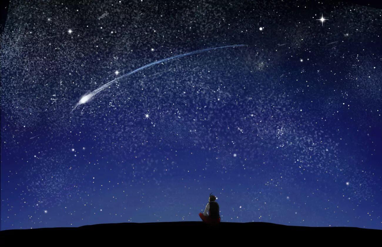 Падающая звезда. Звездное небо с кометой. Звездное небо с падающей звездой. Звезда падает с неба. Звездное небо кометы