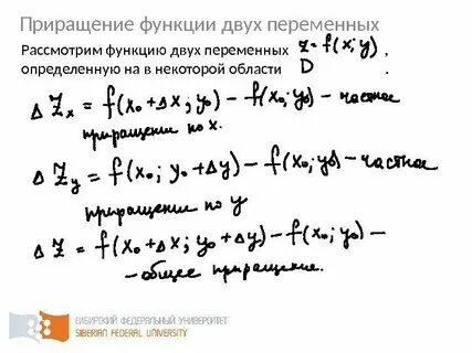 Математический анализ функции