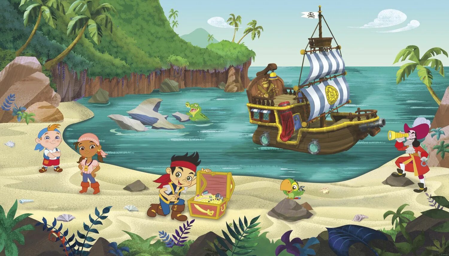 Картинка приключения. Jake and the Neverland Pirates. Остров пиратов для детей. Детский остров. Пиратский остров корабль для детей.