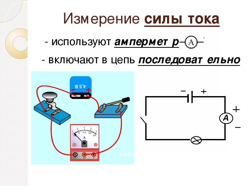 Соберите цепь из источника питания лампы