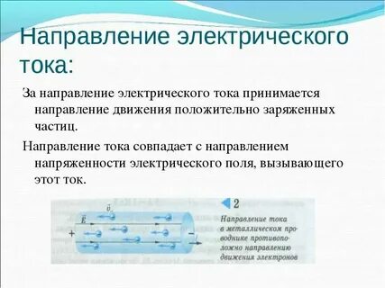 Действительное направление тока это направление движения