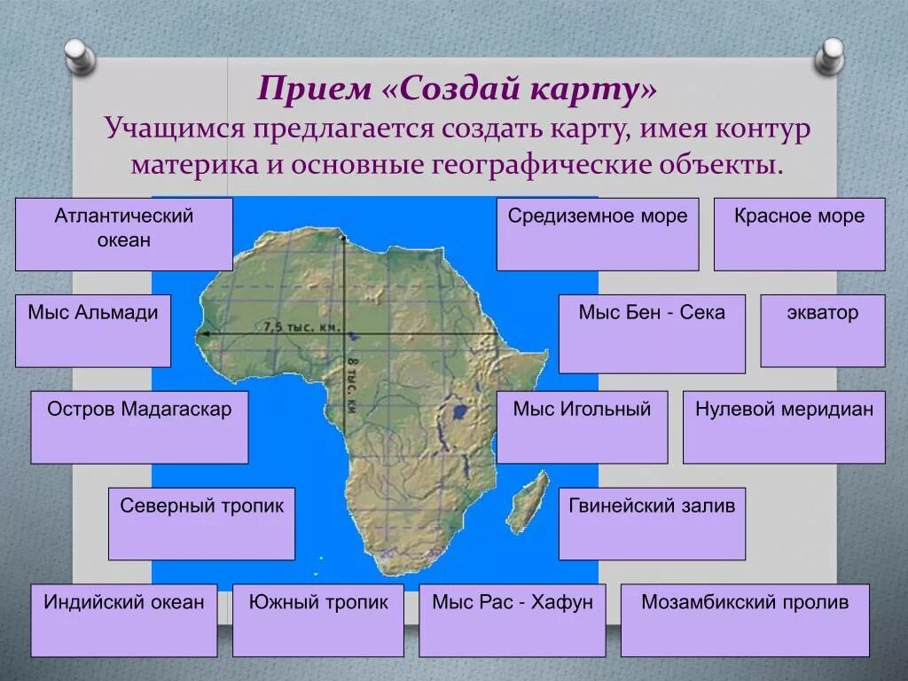 Объекты береговой линии на карте