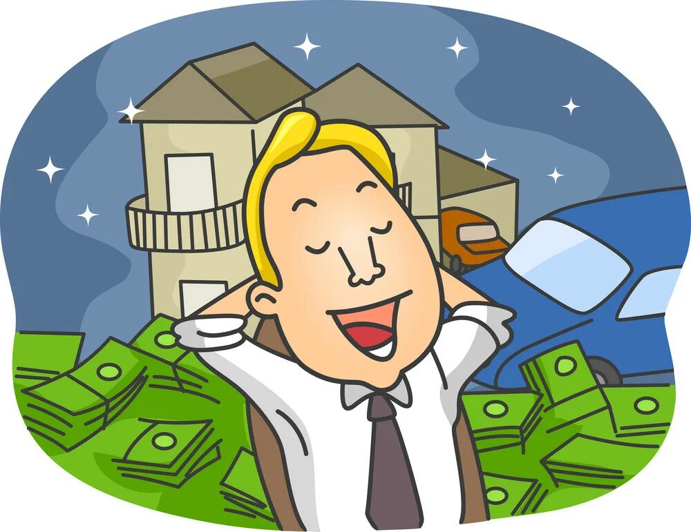 Человек фантазирует. Мечтает о богатстве. Богатство и успех. Успешная женщина. Мечтает о богатстве.