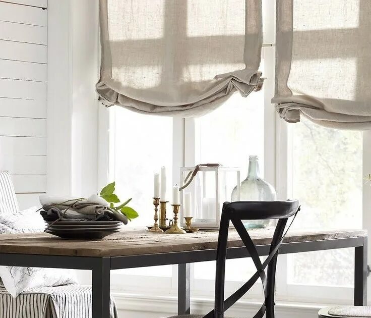 There are curtains on the window