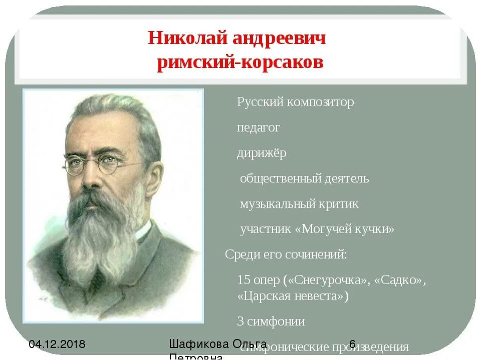 ). Творчество н а римского-корсакова. Н. Николай андреевич римский-корсаков (1844—1908). Корсаков николай андреевич.