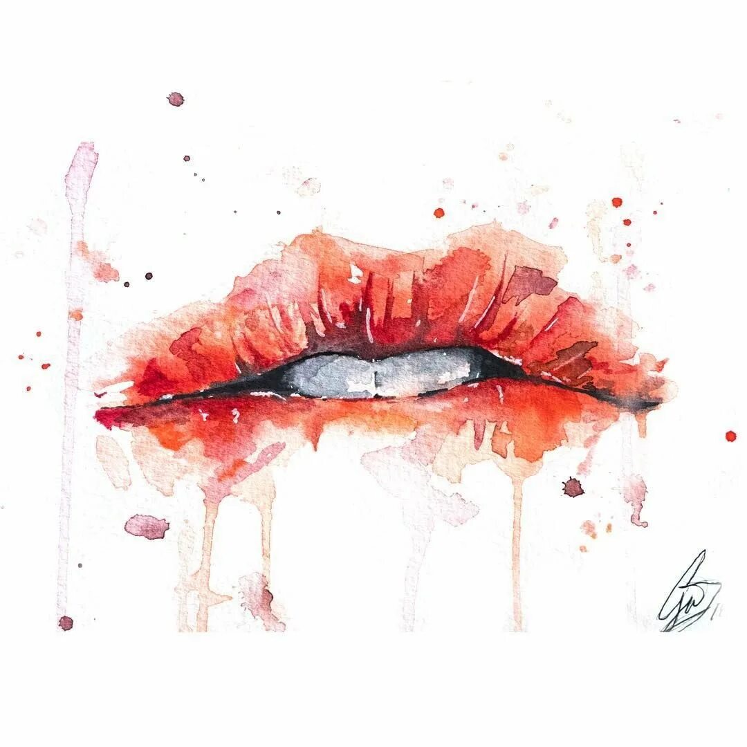 Губы рисунок. Губы акварель. Губы в акварельной технике. Татуаж губ акварельная техника. Губы рисунок акварелью.