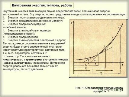 Внутренняя энергия теплота работа
