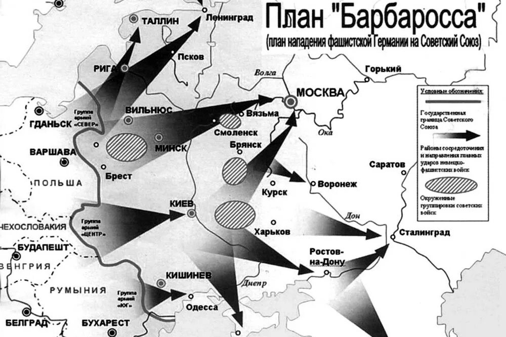 Западные планы войны с ссср. Операция Барбаросса 1941 карта. Карта плана Барбаросса 1941. Три основные направления ударов немецких войск в 1941 году.