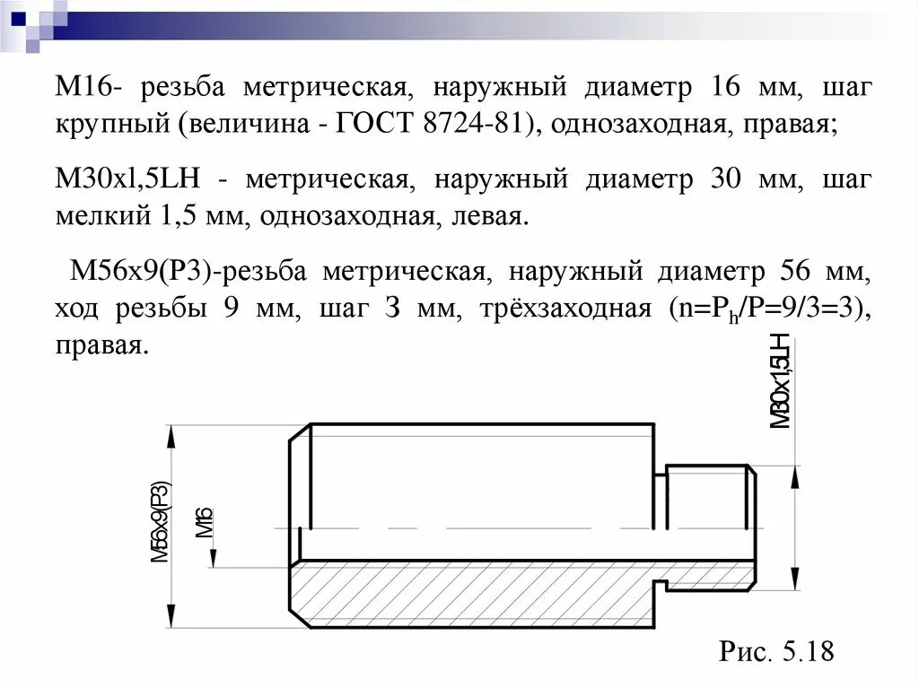 Резьба правая гост. Резьба м14х1.5 наружный диаметр. Метрическая резьба с наружным диаметром 20мм и крупным и мелким. Метрическая резьба м56 шаг мелкий. Метрическая резьба диаметром 30 с шагом 1,5.