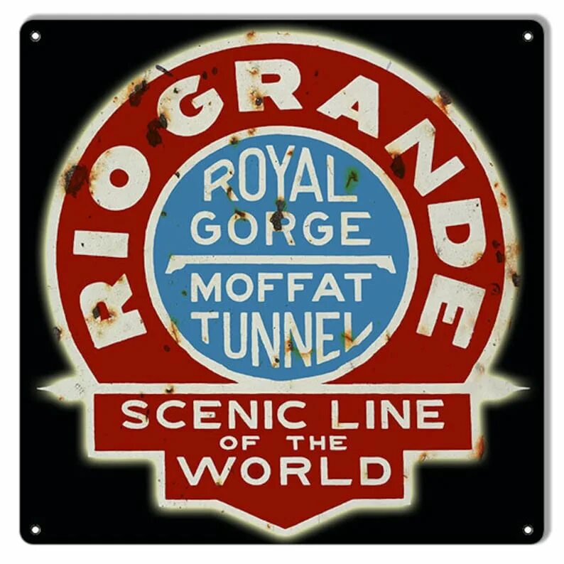 Rio grande Railroad logo. Rio grande Railroad sign. Scene lines