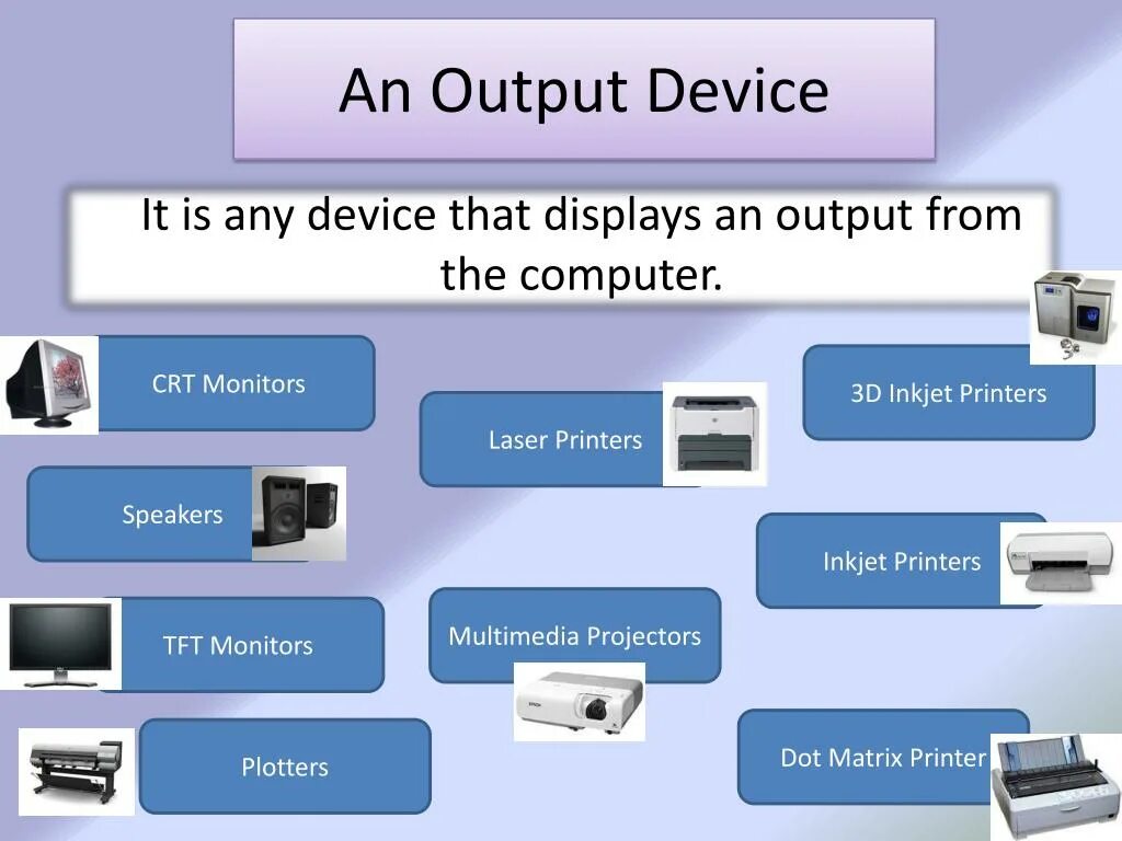 Outputs information