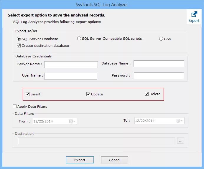 Mysql export. Query analyzer в sql server. sql viewer это. log mysql. export логирование.