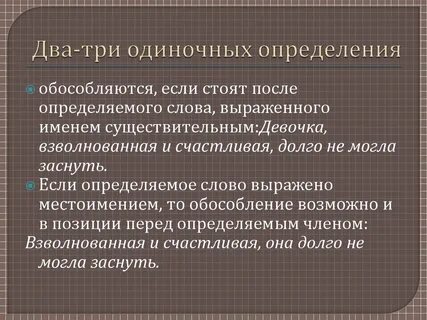 Определения после определяемого слова