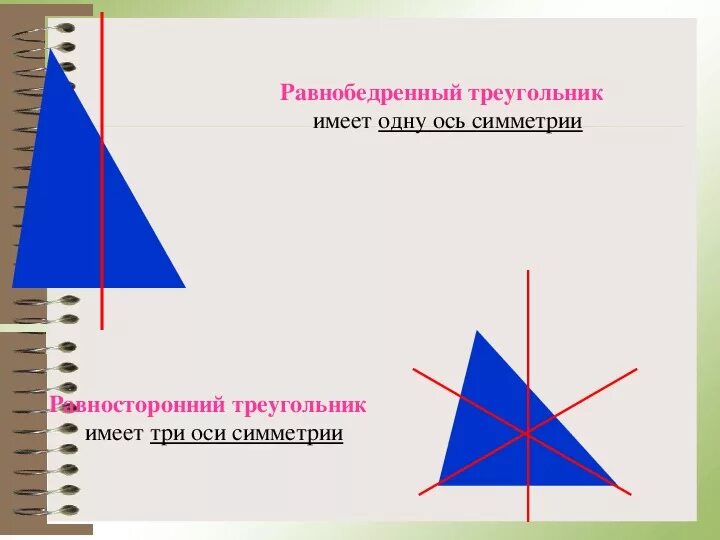 ОСТ симетрии треугольника. Ось симметрии треугольника. Ось симметрич треугольника. Ось симметрии прямоугольного треугольника.